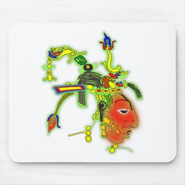 Fun  Painting Mask Tribal Face Mouse Mat (Front)