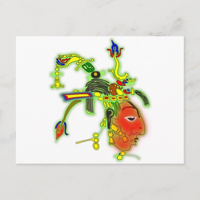 Fun  Painting Mask Tribal Face Postcard (Front)