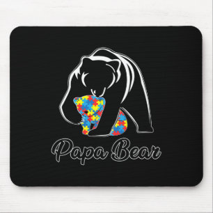 Fun Papa Bear Autism Awareness Autism Matching Fam Mouse Mat