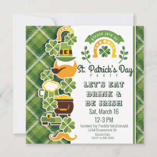 Fun Papercut St. Patrick's Day Leprechauns Beer Invitation