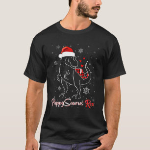 Fun Pappysaurus Rex Cute Dinosaur Red Plaid Christ T-Shirt