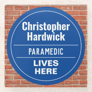 Fun Paramedic Wall Plaque Style Glass Coaster
