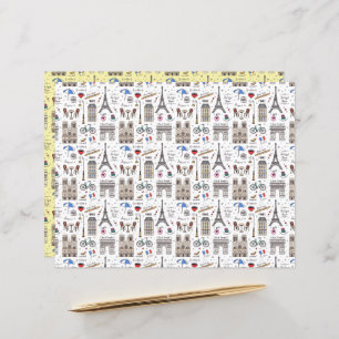 Fun Paris Doodles Scrapbook Paper