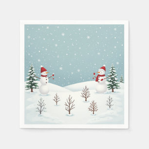 Fun party and meal with snowman napkin