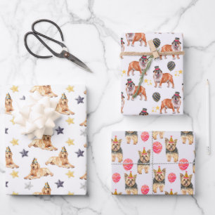 Fun Party Dogs Happy Birthday Wrapping Paper Sheet