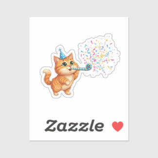 Fun Party Horn Cat Confetti Explosion New Year