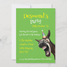 Fun Party Invitation, Shouting Donkey!