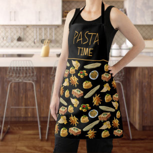 Fun Pasta Variety Pattern Ready to Personalise Apron