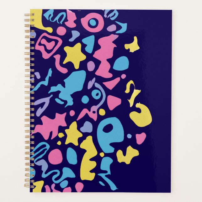 Fun pastel colourful vibrant shapes  planner (Front)