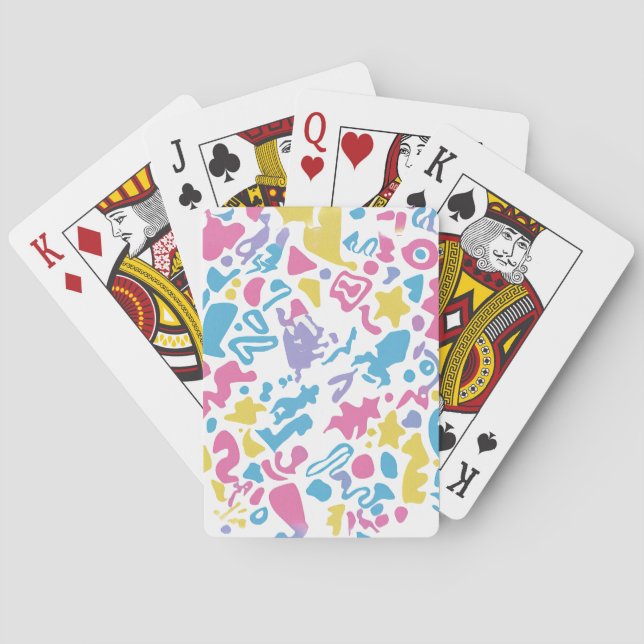 Fun pastel colourful vibrant shapes  playing cards (Back)