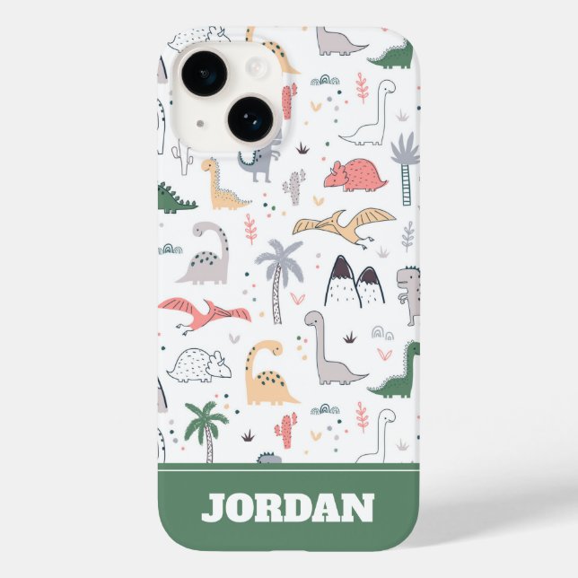 Fun Pastel Dinosaur Scene Pattern Case-Mate iPhone Case (Back)