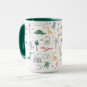 Fun Pastel Dinosaur Scene Pattern Mug