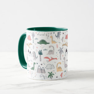 Fun Pastel Dinosaur Scene Pattern Mug
