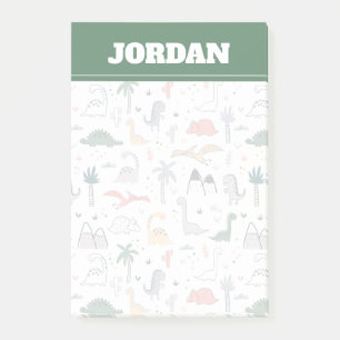 Fun Pastel Dinosaur Scene Pattern Post-it Notes