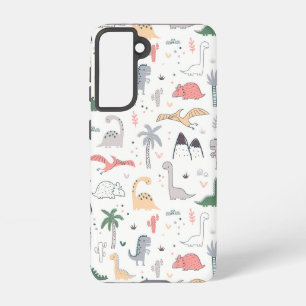 Fun Pastel Dinosaur Scene Pattern Samsung Galaxy Case