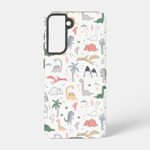 Fun Pastel Dinosaur Scene Pattern Samsung Galaxy Case