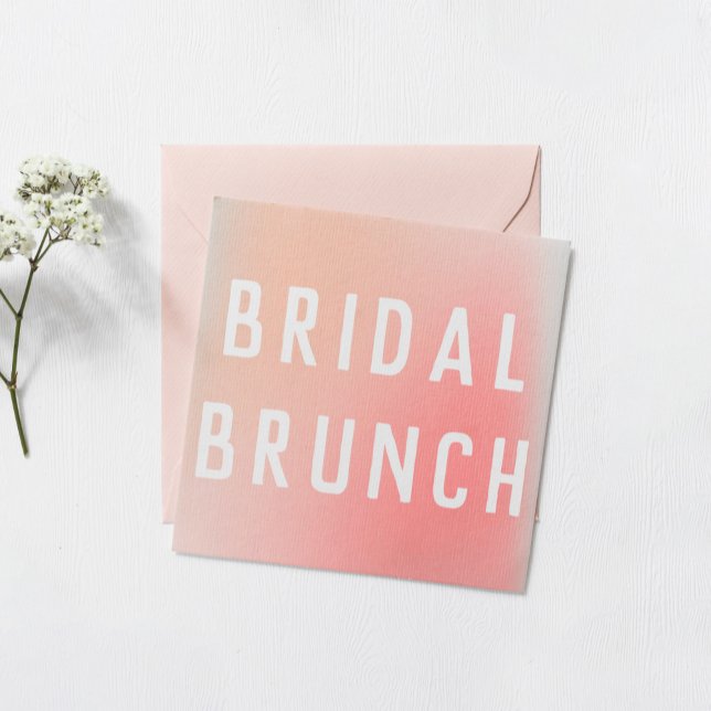 Fun Pastel Pink Mint Gradient Ombre Bridal Shower Invitation (Creator Uploaded)
