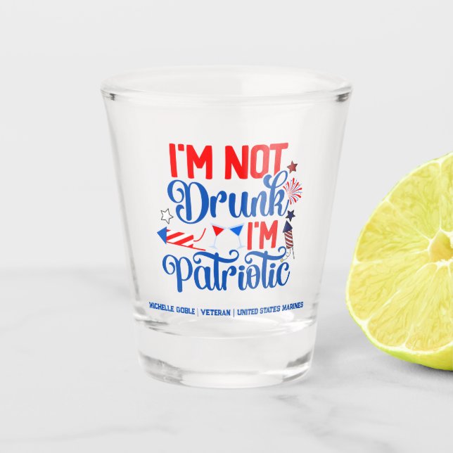 Fun Patriotic 4th of July Personalised Shot Glass (Front)
