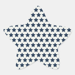 Fun Patriotic Navy Blue Stars 4th of July Pattern Star Sticker