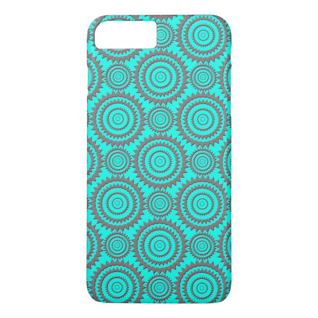 Fun Pattern Aqua Grey Circles Geometric Art Case-Mate iPhone Case (Back)