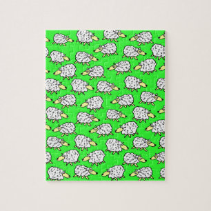 Fun Pattern of a Flock of Sheep Jigsaw Puzzle