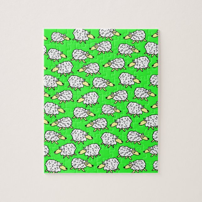 Fun Pattern of a Flock of Sheep Jigsaw Puzzle (Vertical)