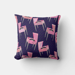 Fun Patterned Retro Record Players Kitschy Music Cushion