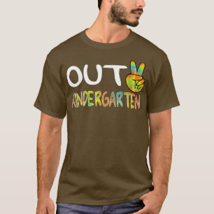 Fun Peace Out Kindergarten Tie Dye Graduation Clas T-Shirt