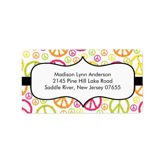 Fun Peace Signs Return Address Labels. Address Label