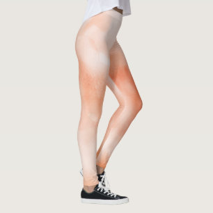 Fun peach pastel watercolour abstract leggings