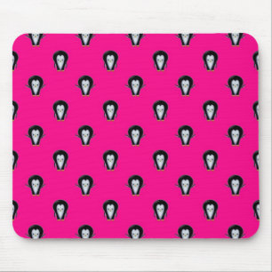 Fun Penguins over Hot Pink Pattern Mouse Mat