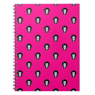 Fun Penguins over Hot Pink Pattern Notebook