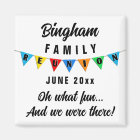 Fun Pennant Family Reunion Souvenir Gift Sq Magnet