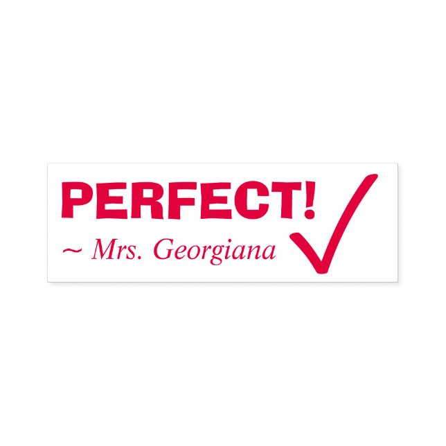 Fun "PERFECT!" Commendation Rubber Stamp (Design)