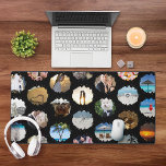 Fun Personalised 24 Wedding Photo Collage Desk Mat<br><div class="desc">Add your own special touch to this cute splash photo collage with 24 of your favourite engagement and wedding photos! This design includes transparency so you can change the black background colour to your favourite.</div>