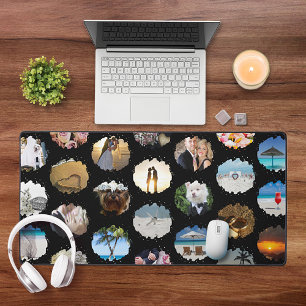 Fun Personalised 24 Wedding Photo Collage Desk Mat