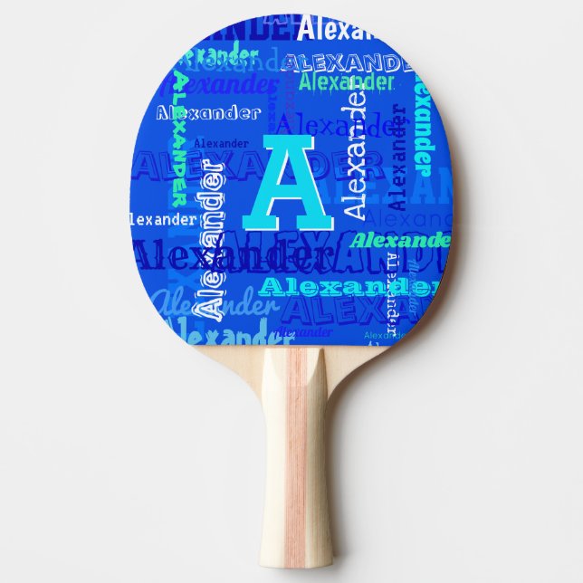 Fun Personalised and Monogrammed Ping Pong Paddle (Front)