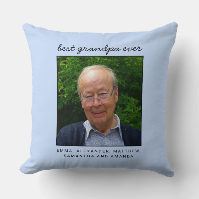 Fun Personalised Best Grandpa Ever Photo Cushion (Front)