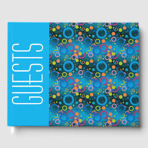Fun Personalised Christian Scripture BLUE Circles Guest Book