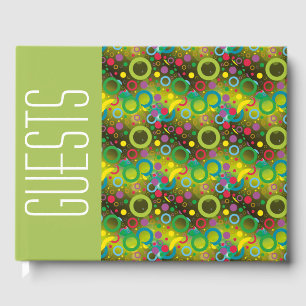 Fun Personalised Christian Scripture GREEN Circles Guest Book