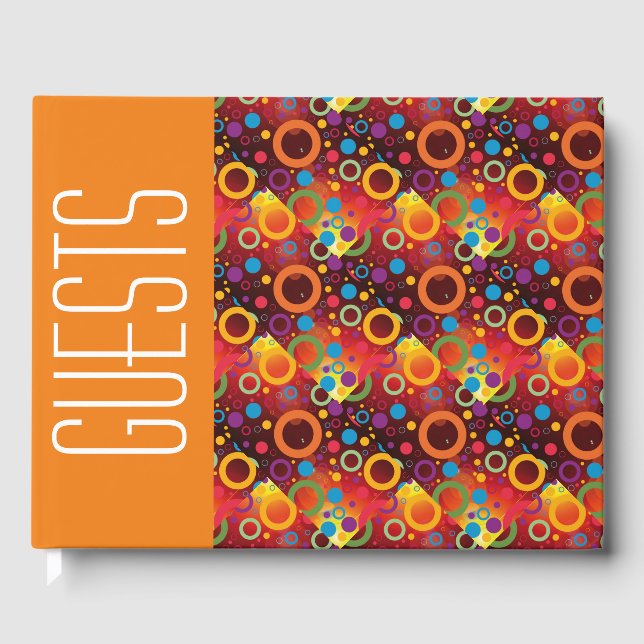 Fun Personalised Christian Scripture ORANGE Circle Guest Book (Front)