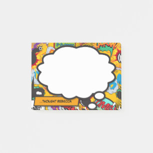 Fun Personalised Colourful Comic Book Think Bubble Post-it Notes