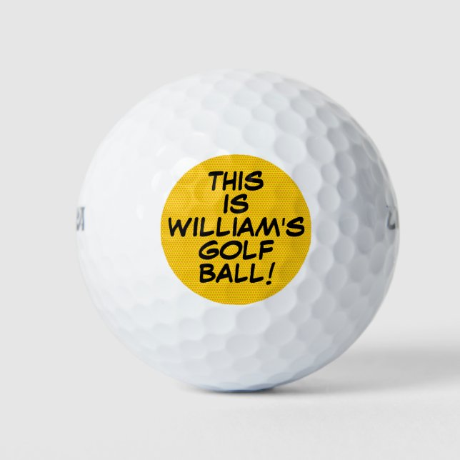Fun Personalised Comic Book Message Name Golf Balls (Front)