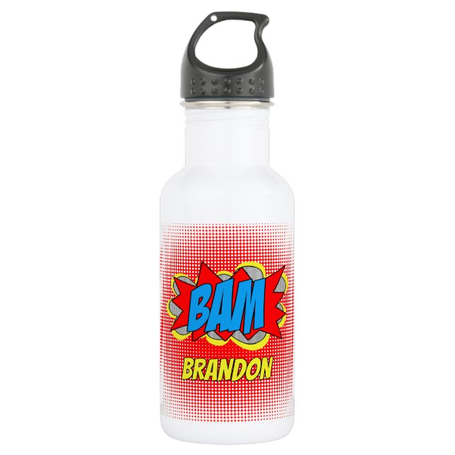 Fun Personalised Custom Comic Book Pop Art Style 532 Ml Water Bottle (Front)