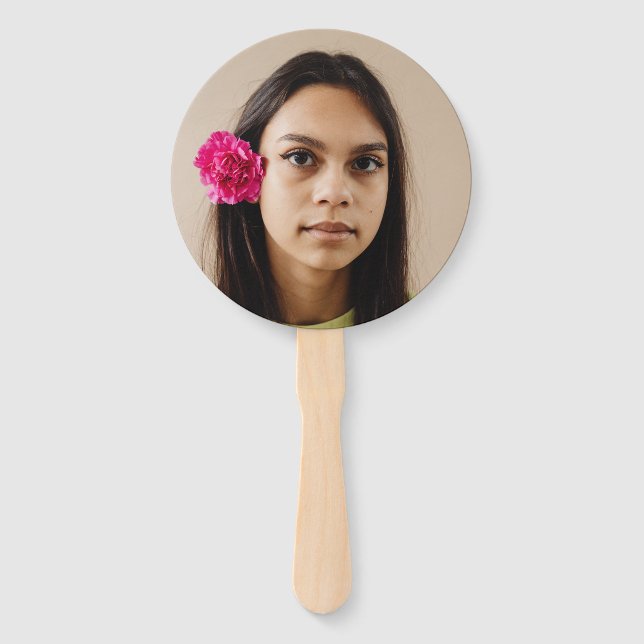 Fun Personalised Face on a Stick Photo Prop Hand Fan (Front)