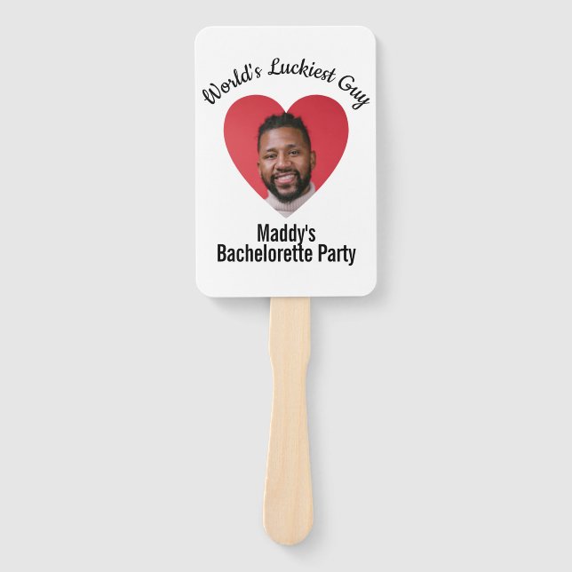 Fun Personalised Face on Stick Bachelorette Party  Hand Fan (Front)