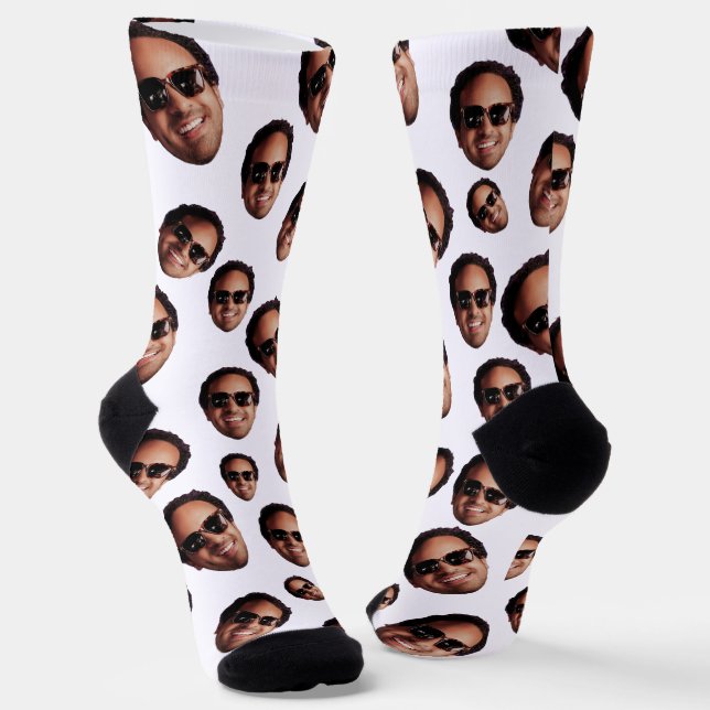 Fun Personalised Face Photo Socks (Angled)