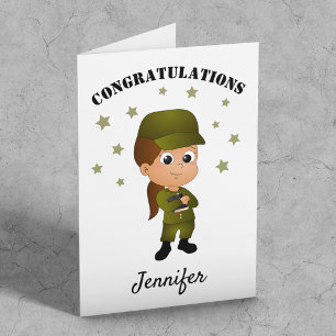 Fun Personalised Girl Army Passing Out Card