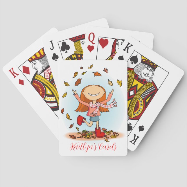 Fun personalised girls named playing cards (Back)
