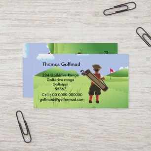 Fun Personalised Golfer on golf course Business Card